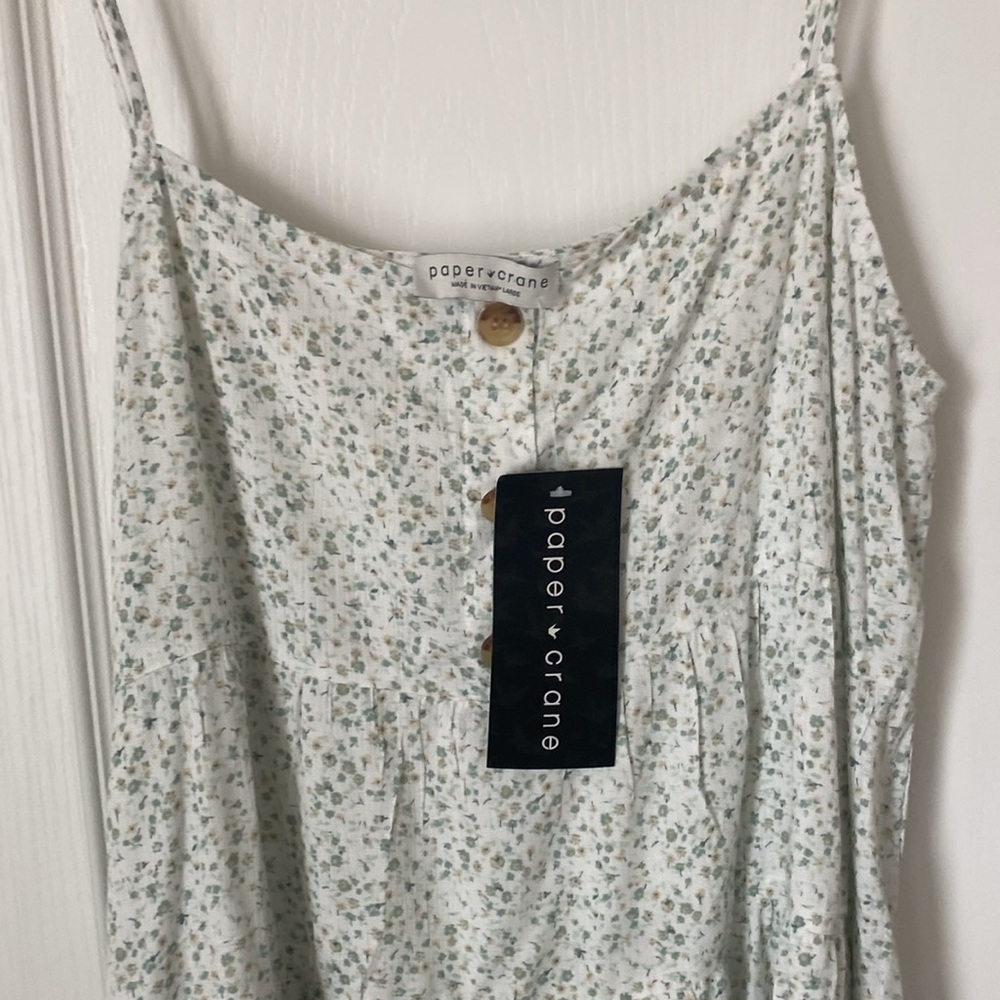 New🩵Paper Crane Dressy Tank Top💚 - Picture 1 of 5